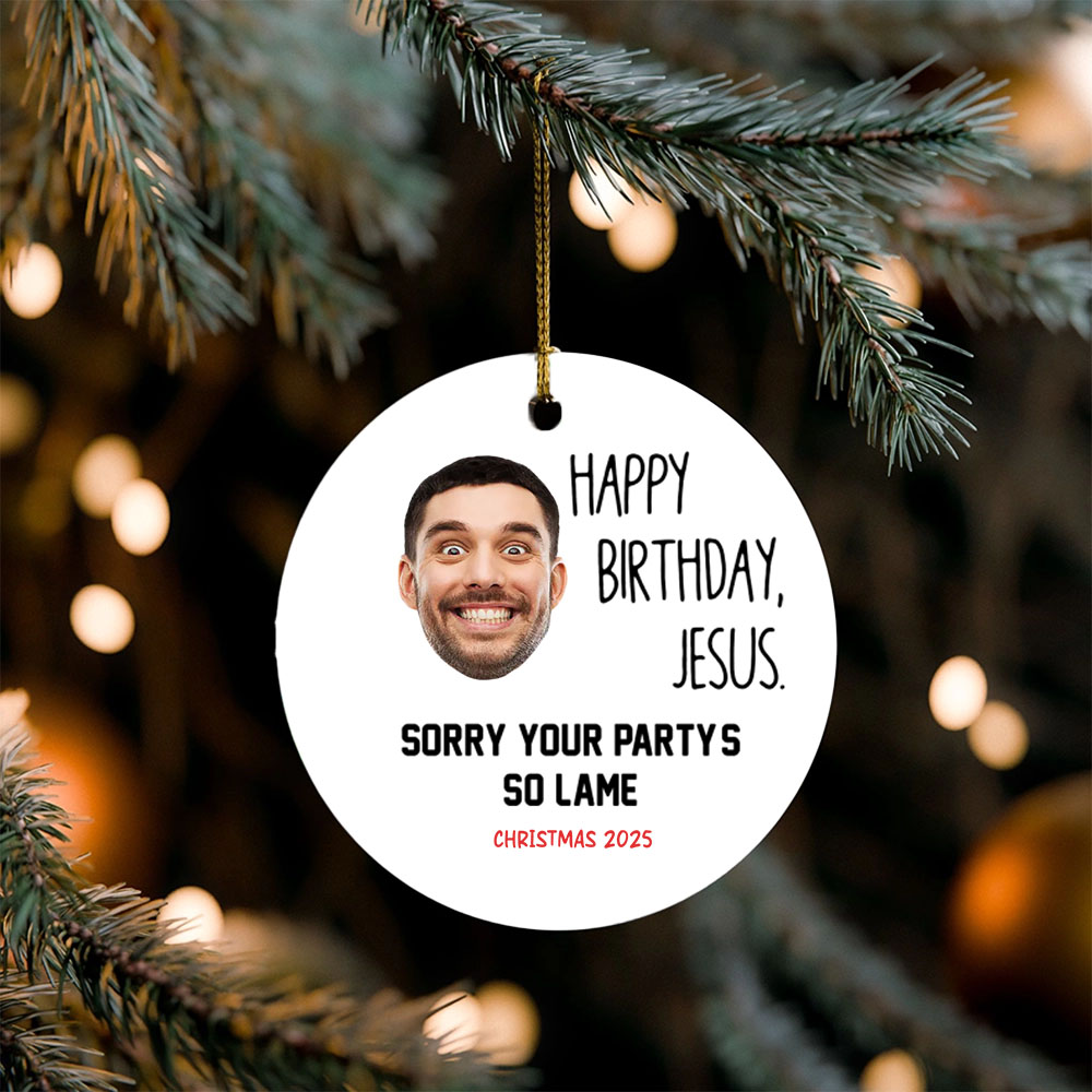 Happy Birthday Custom Christmas Ceramic Christmas Ornament 2